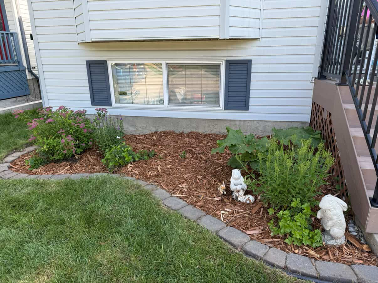 Garden bed mulch refresh